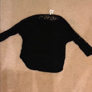 black lace half long sleeve